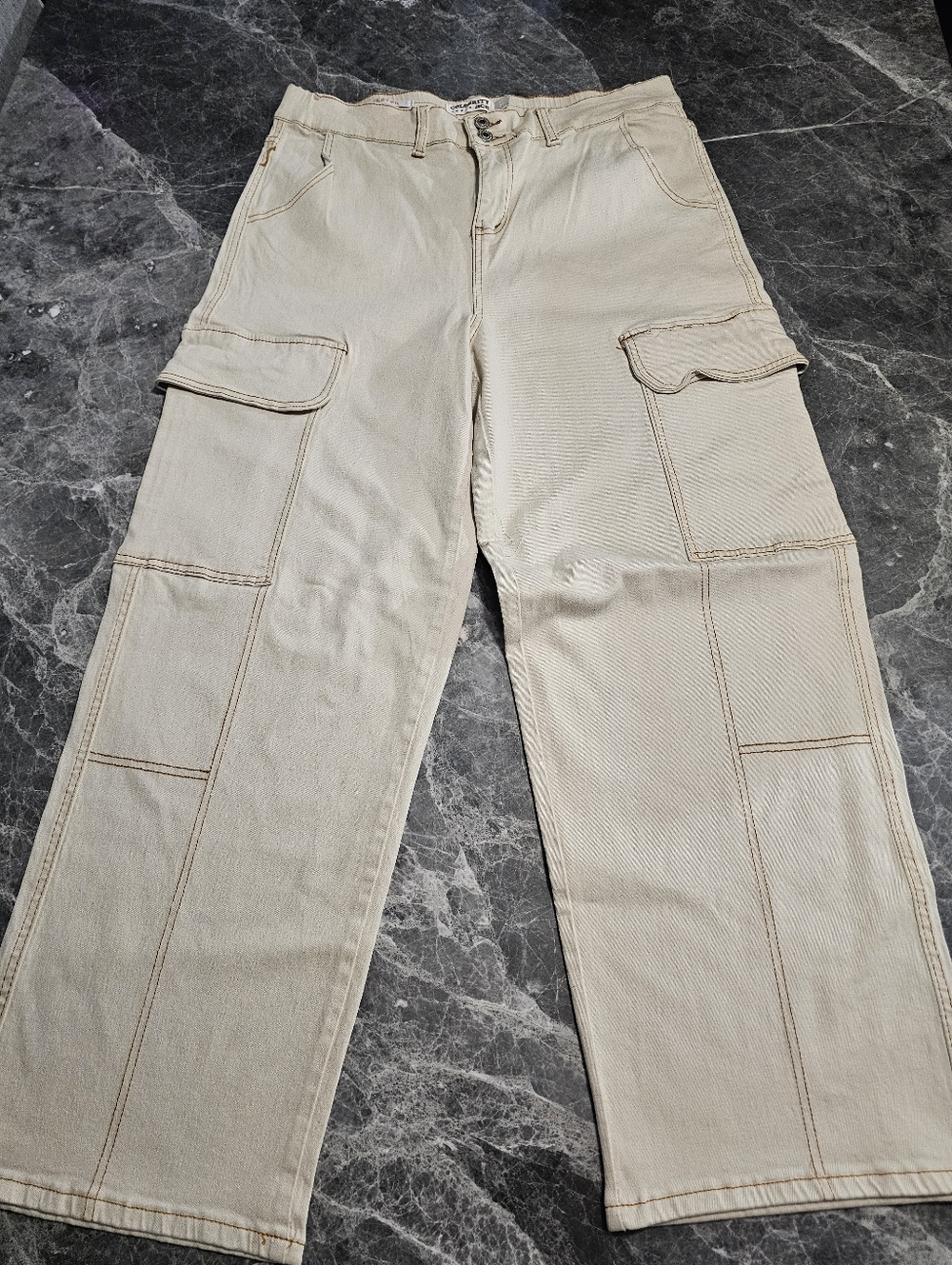 Celebrity Ace Cream High Rise Wide Leg Cargo Skater Jeans